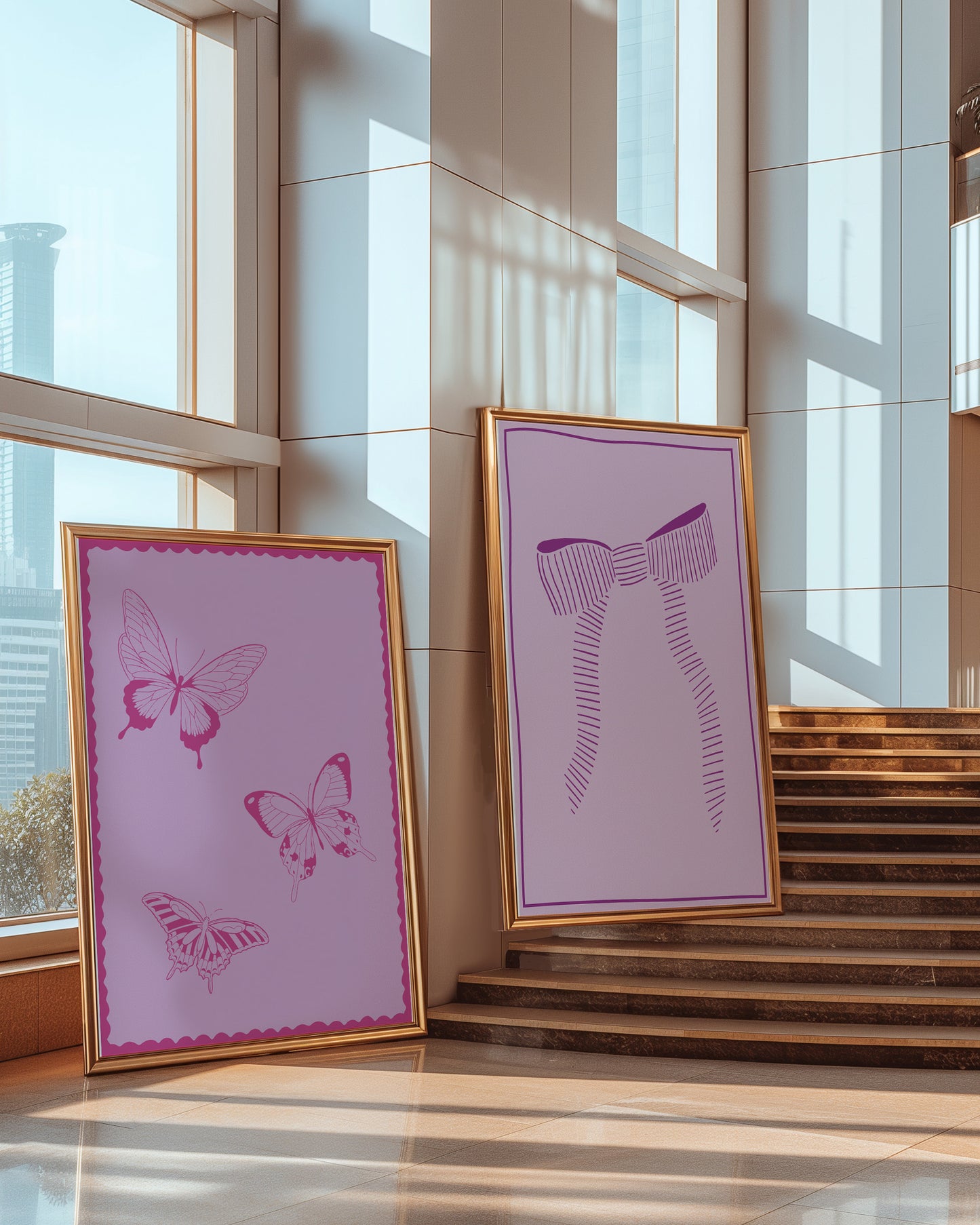 Purple Three Butterflies Simple | Digital Print