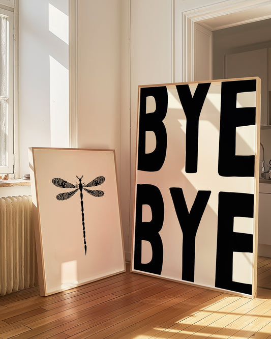 Bye Bye Close Up | Black | Digital Print