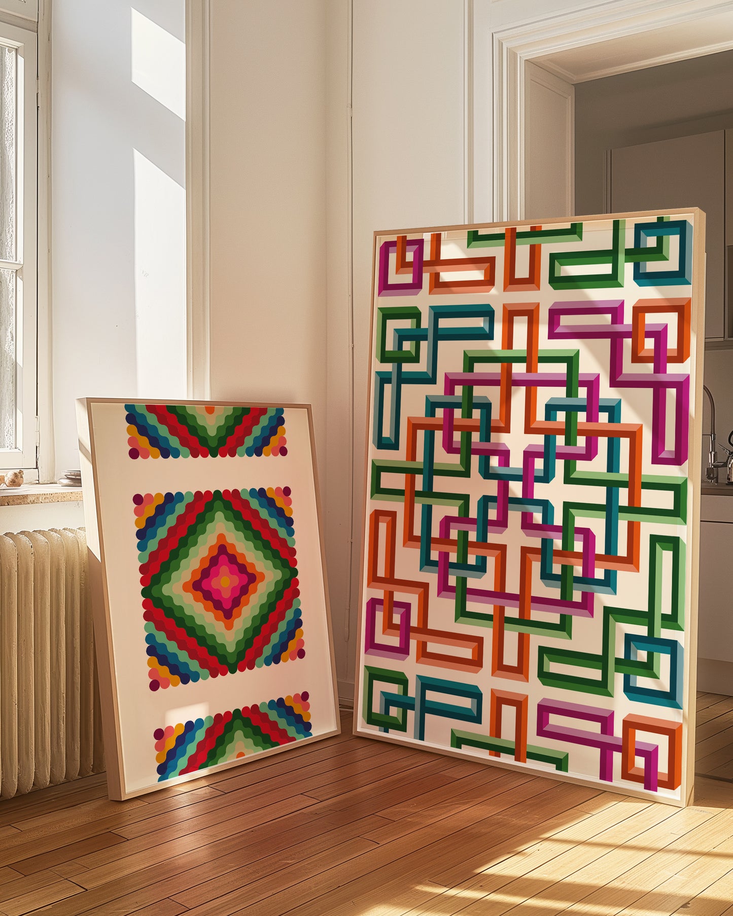 Geometric Stainglass Pattern | Colourful | Digital Print