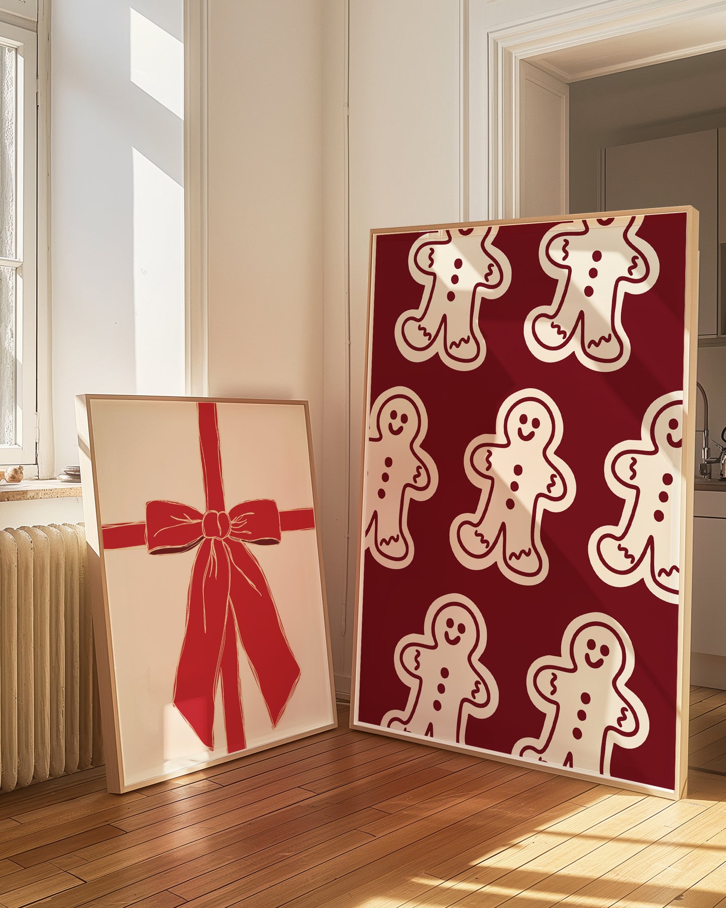 Gingerbread Man Pattern Red | Digital Print