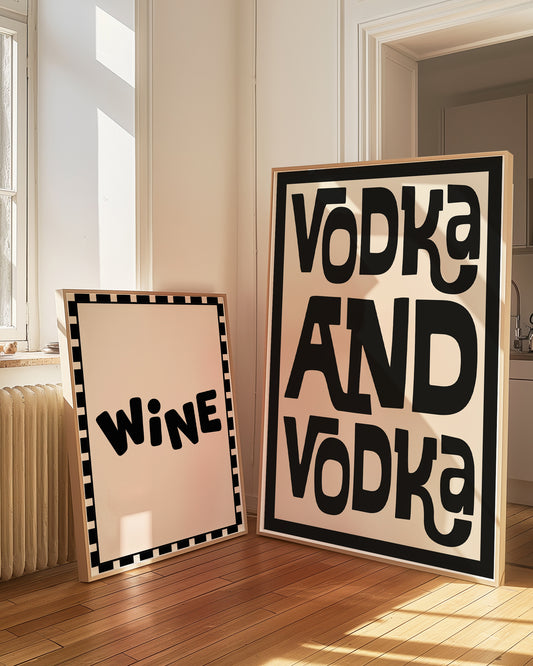 Vodka And Vodka Black Alcohol Drinks | Digital Print