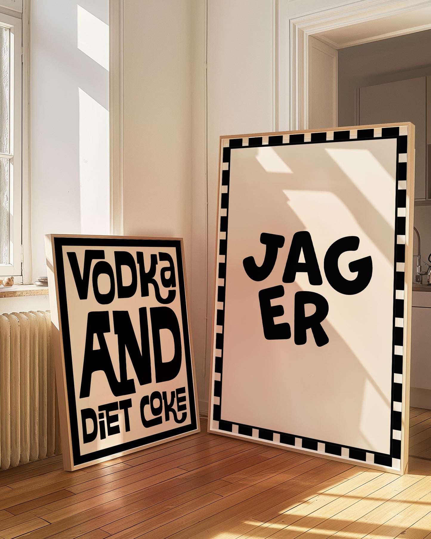 Jager Checkered Alcohol Drinks Black | Digital Print