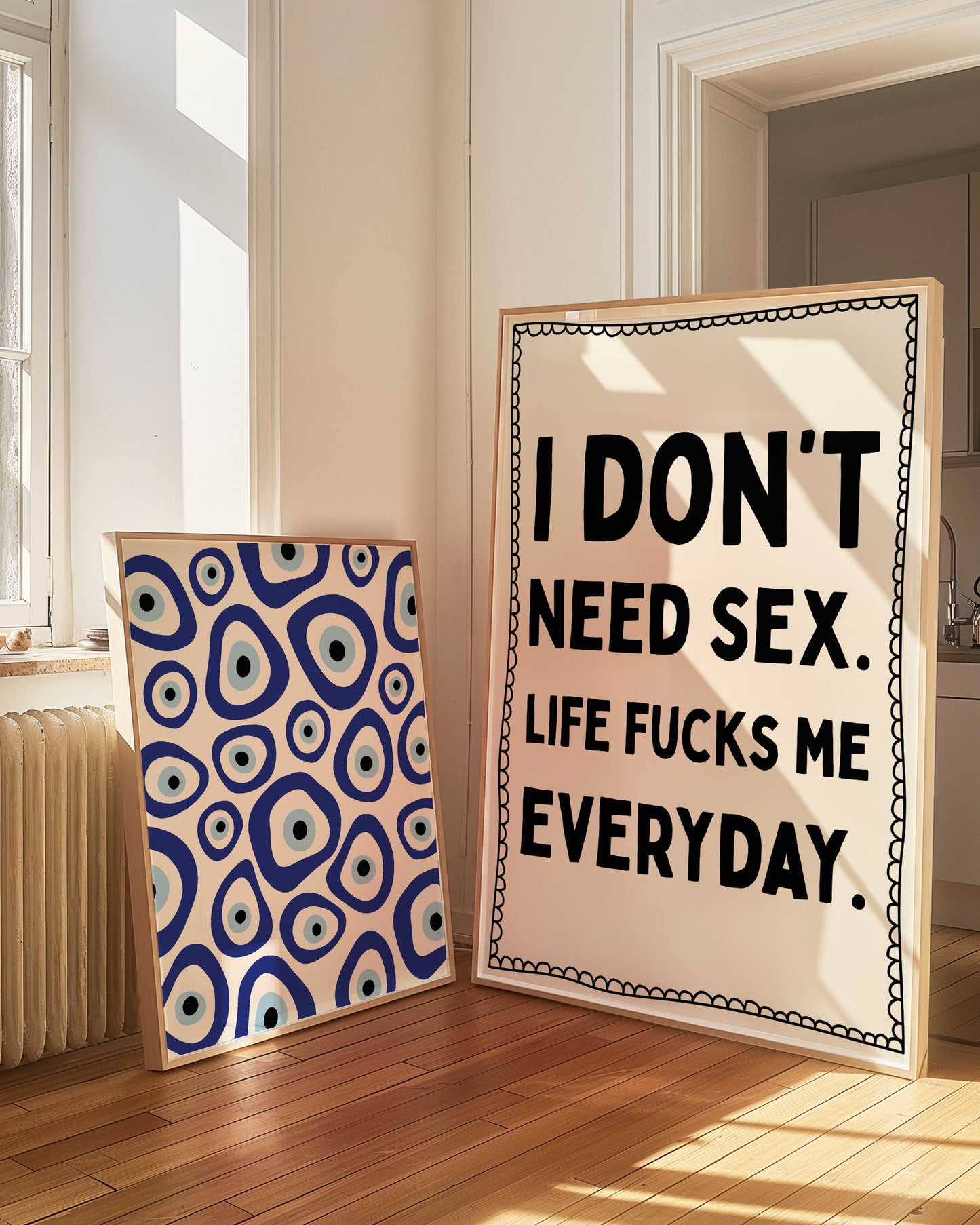 Black I Don't Need Sex. Life Fucks Me Every Day. | Digital Print