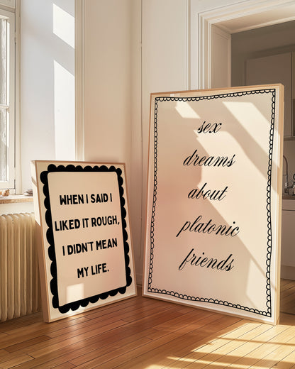 Sex Dreams About Platonic Friends | Black | Digital Print