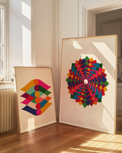 Geometric Flower | Colourful | Digital Print