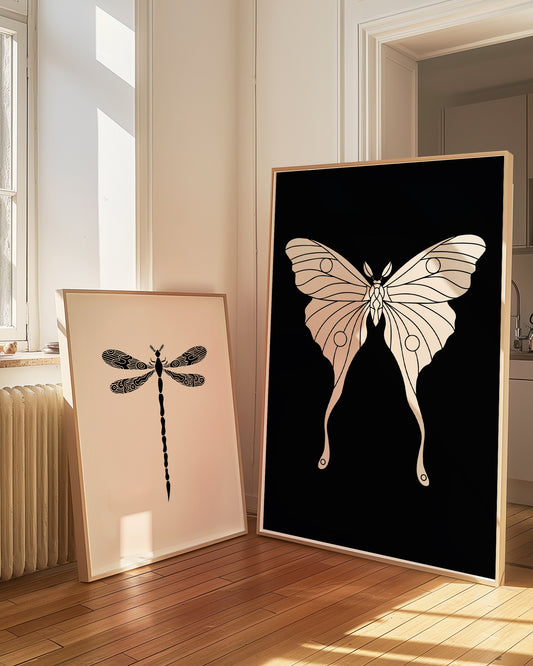 Butterfly Illustration | Black | Digital Print