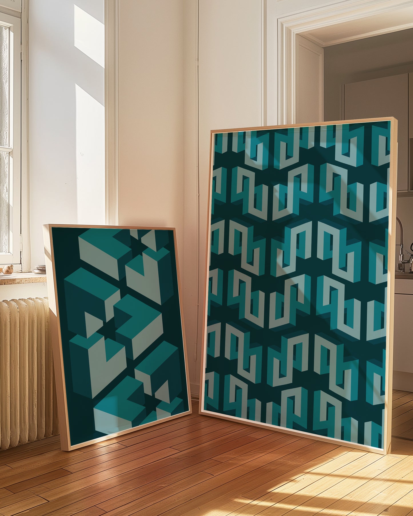 Blue Geometric Pattern | Digital Print