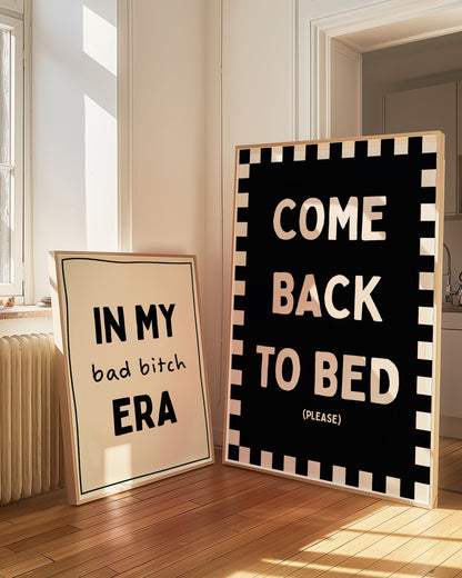 Come Back To Bed (Please) | Black | Digital Print