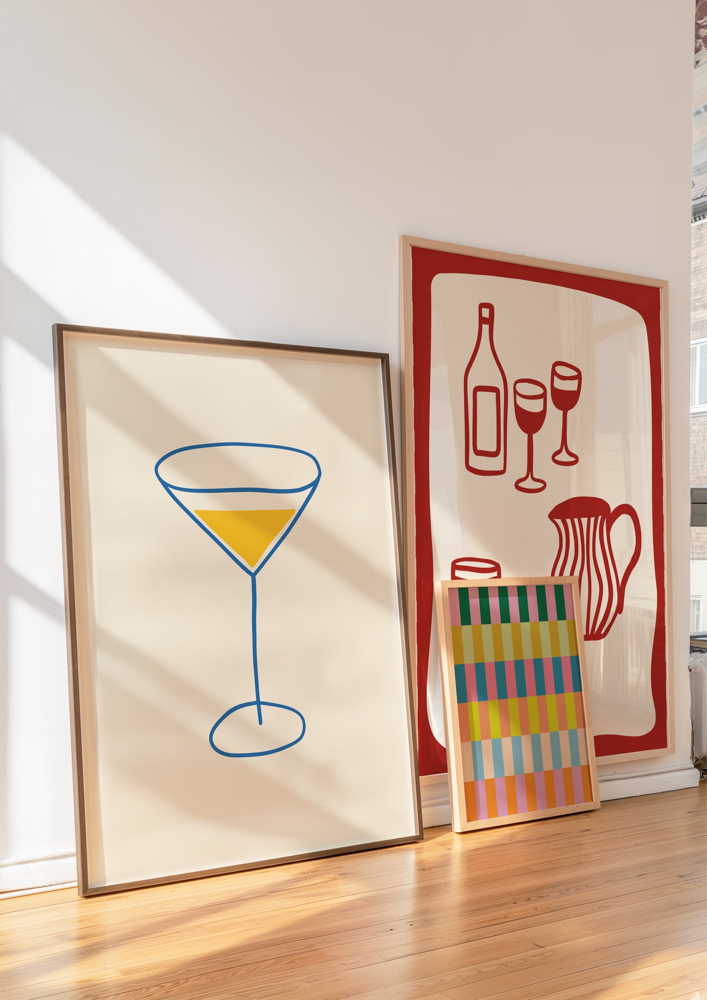 Yellow Blue Martini Illustration | Digital Print