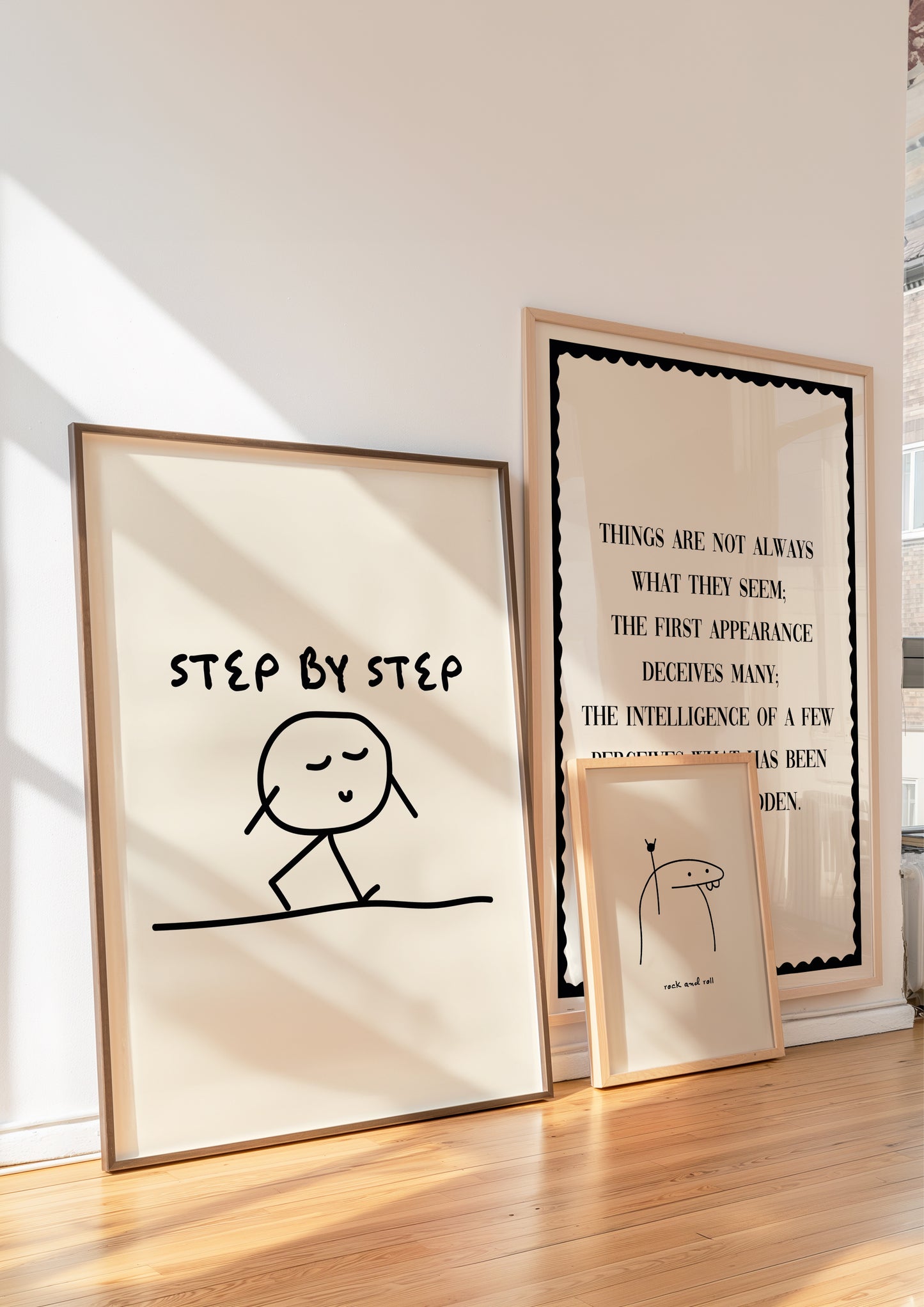 Step By Step | Black | Illustration Design | Digital Print