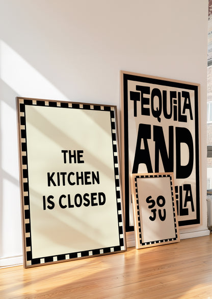 The Kitchen Is Closed | Black | Digital Print