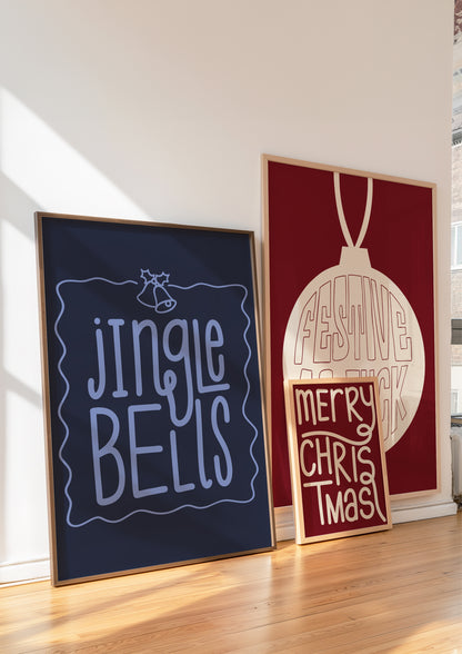 Jingle Bells Blue | Digital Print