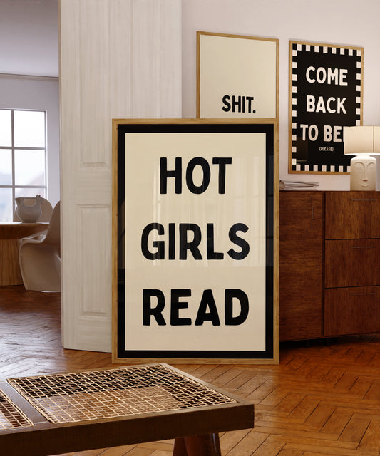 Hot Girls Read | Black | Digital Print