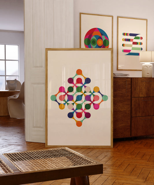 Connected Circles Pattern | Colourful | Digital Print