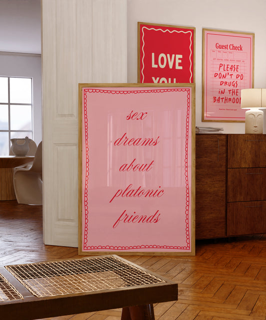 Sex Dreams About Platonic Friends | Pink Red | Digital Print