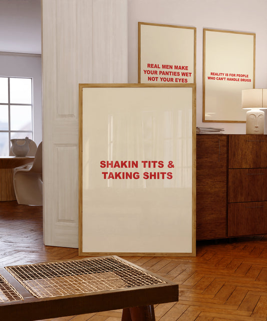 Shakin Tits & Taking Shits | Red | Digital Print