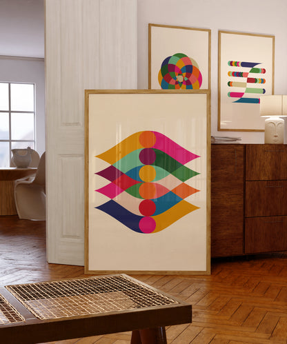 Geometric Eyes Pattern | Colourful | Digital Print