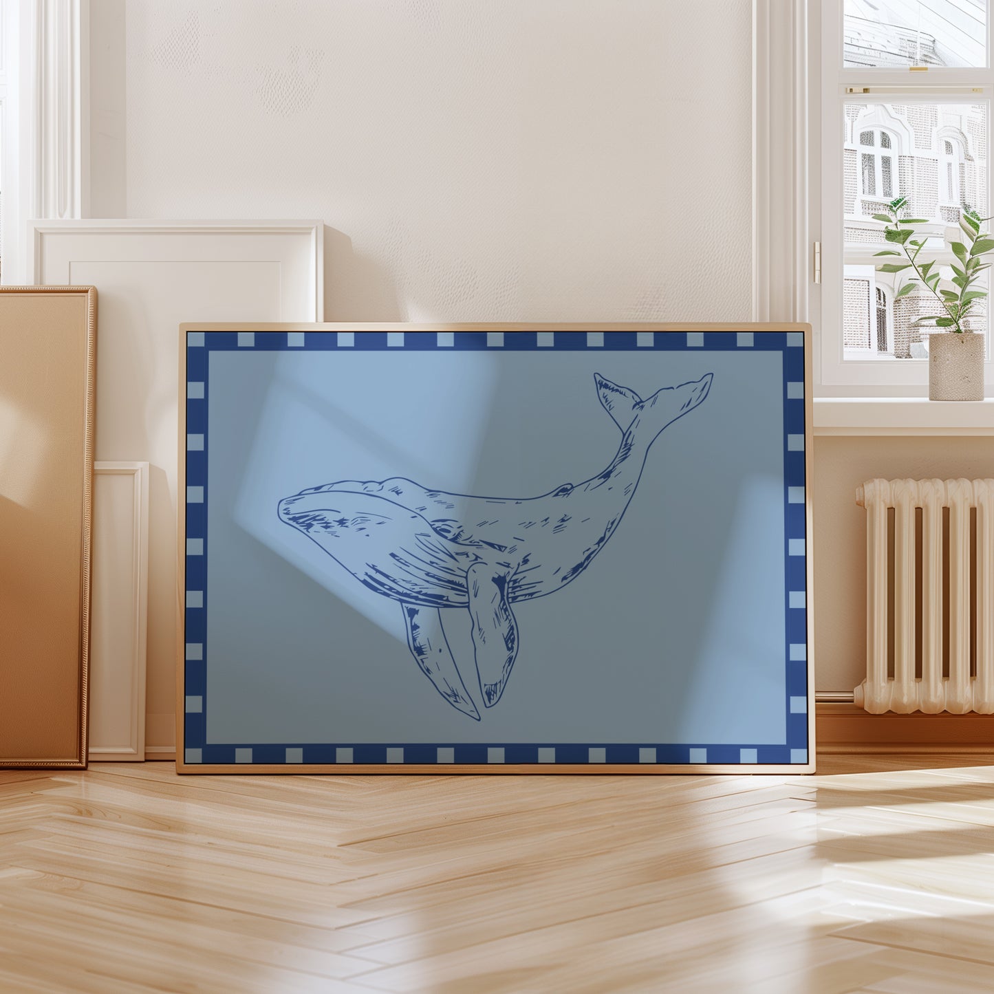 Whale Illustration Blue | Digital Print