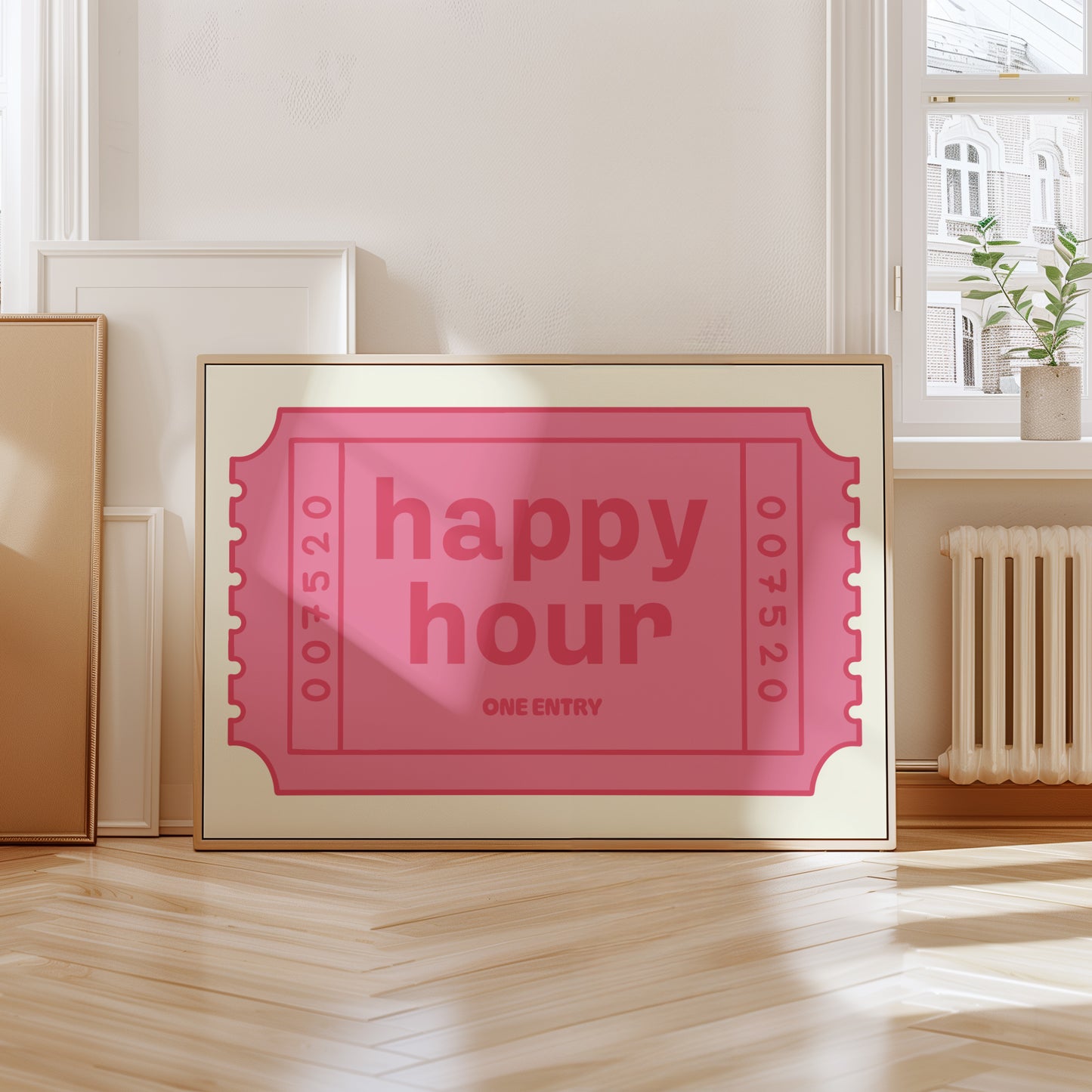 Happy Hour Ticket Pink | Digital Print