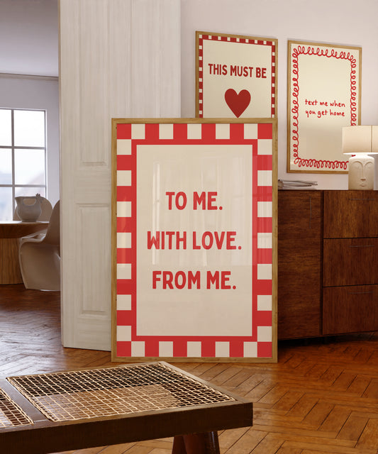 To Me With Love From Me | Red | Digital Print