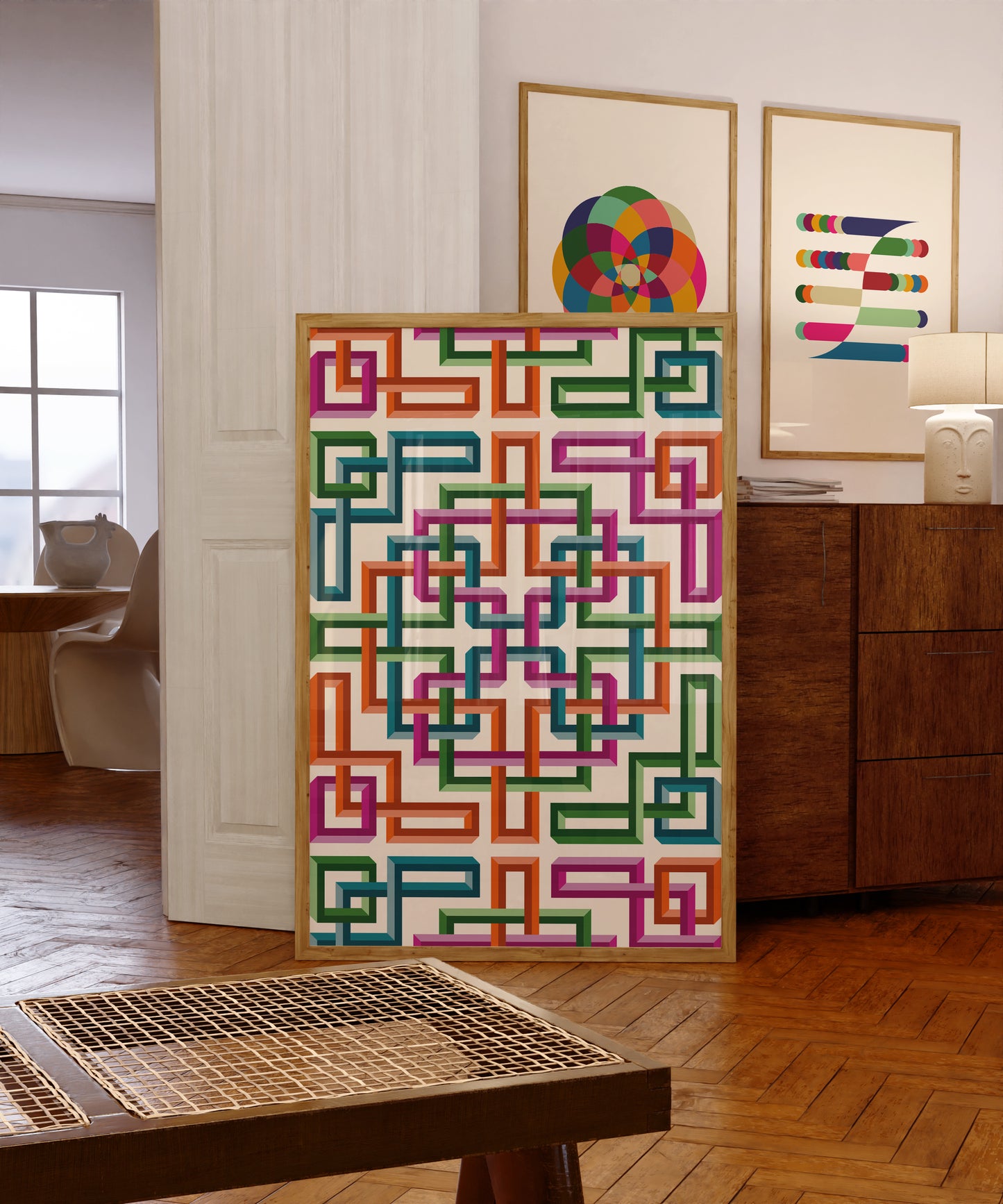 Geometric Stainglass Pattern | Colourful | Digital Print