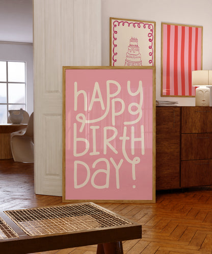 Happy Birthday Pink | Digital Print