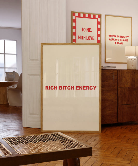 Rich Bitch Energy | Red | Digital Print