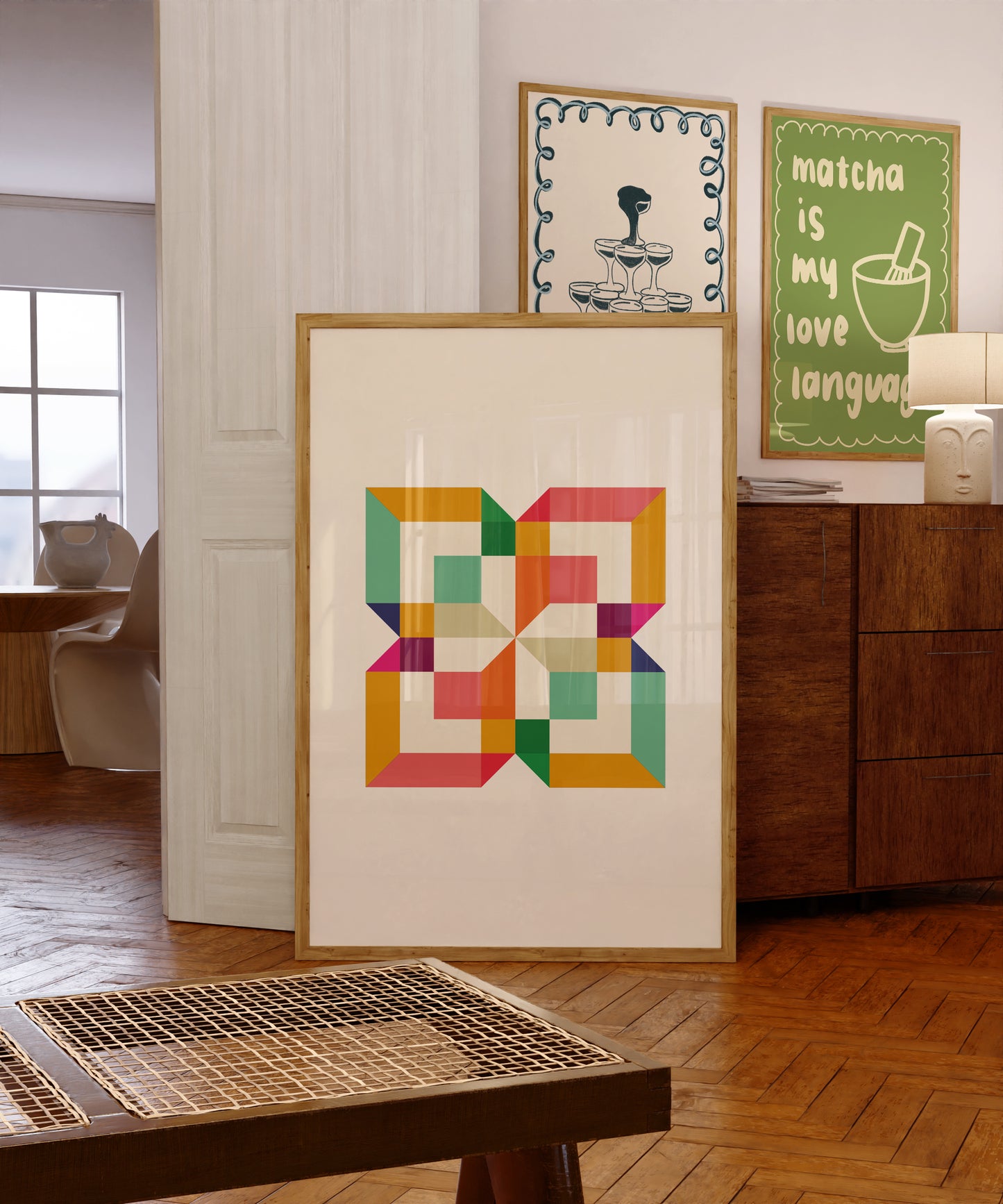 Geometric Square Pattern Colourful | Digital Print