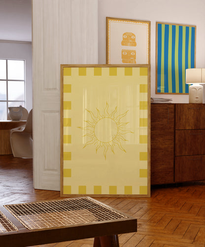 Sun Illustration Yellow | Digital Print