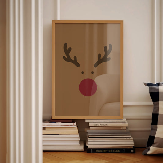 Red Noise Reindeer | Digital Print