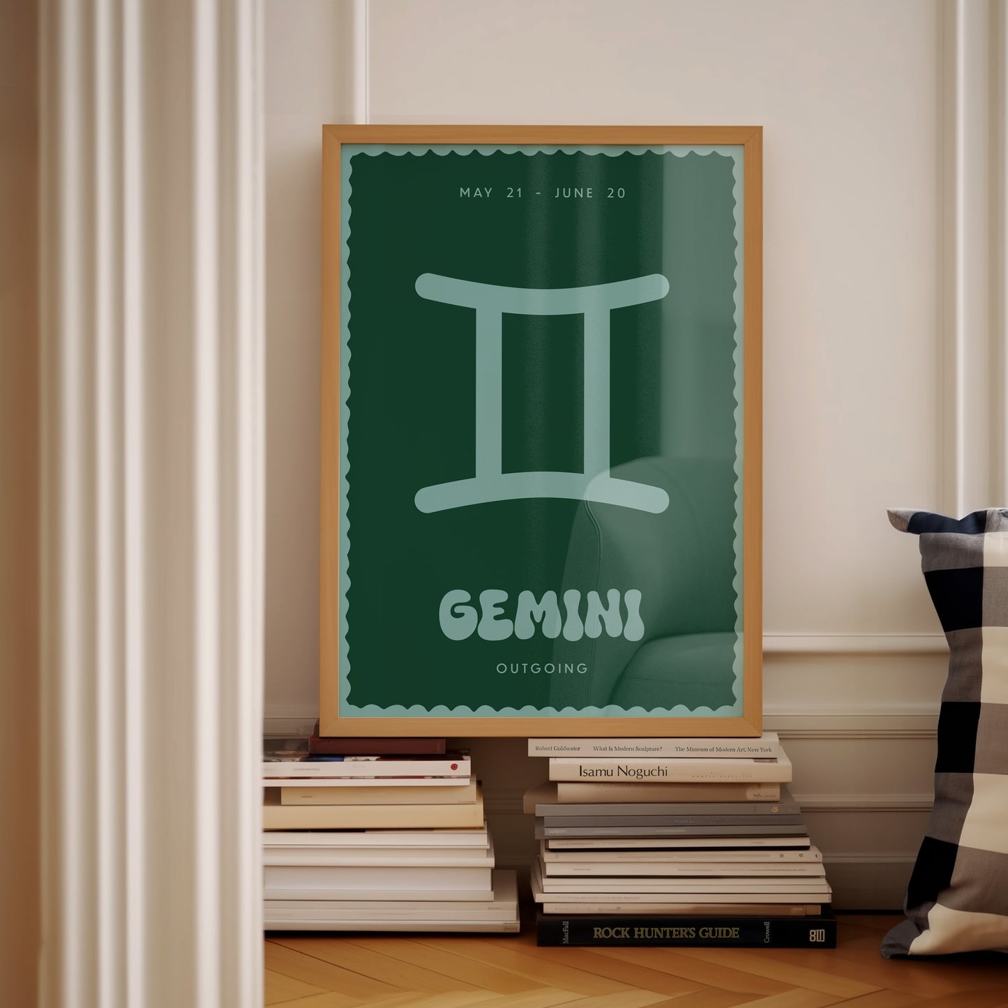 Gemini | Star Sign | Zodiac Print | Astrology Art | Green Blue | Digital Print