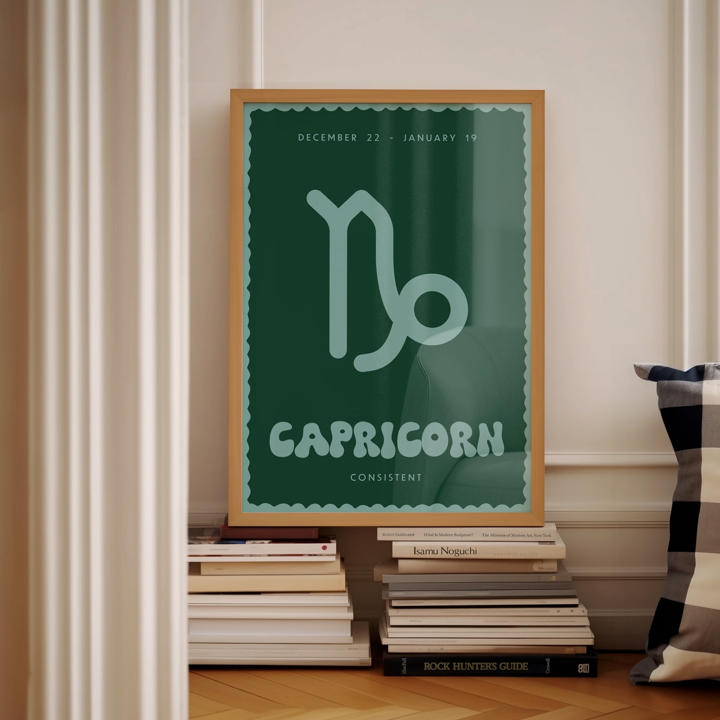 Capricorn | Star Sign | Zodiac Print | Astrology Art | Green Blue | Digital Print