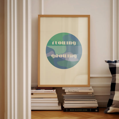 Flowing Growing | Blue Green | Illustration Design | Digital Print