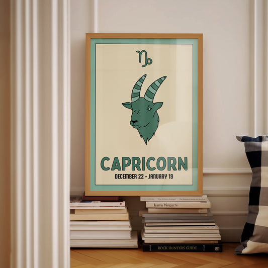 Capricorn | Star Sign Illustration | Zodiac Print | Astrology Art | Blue | Digital Print