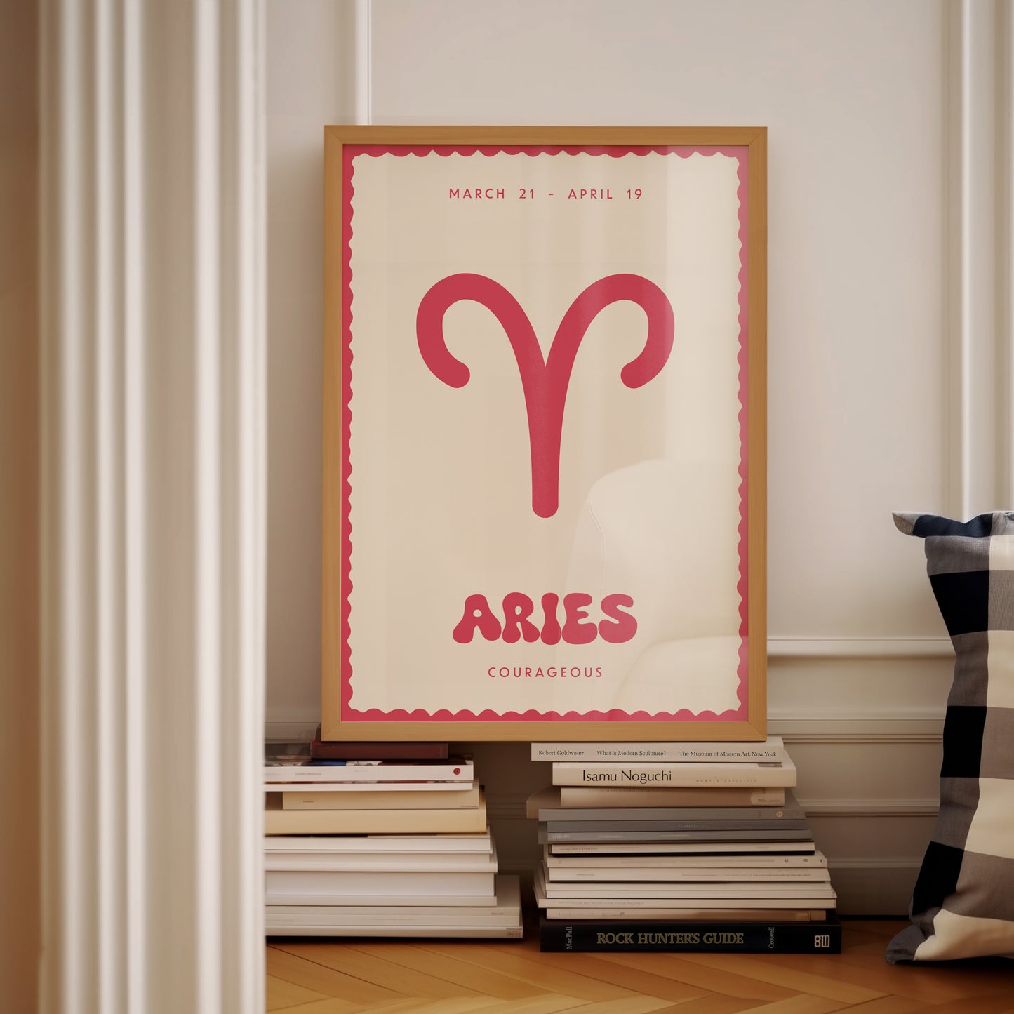 Aries | Star Sign | Zodiac Print | Astrology Art | Pink | Digital Print