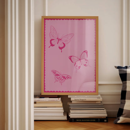 Purple Three Butterflies Simple | Digital Print