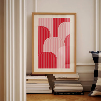 Pink Red Striped Arches | Digital Print