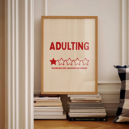 Adulting 1 Star | Red | Digital Print