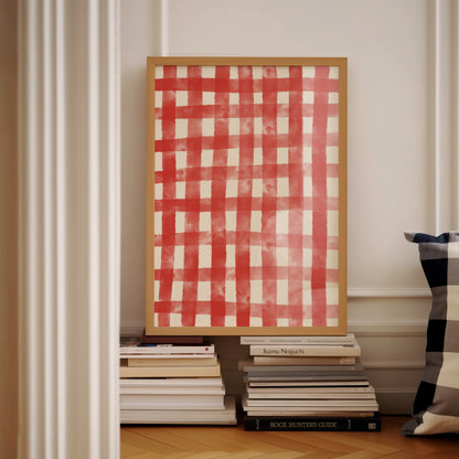 Grid Pattern Red Watercolour | Digital Print