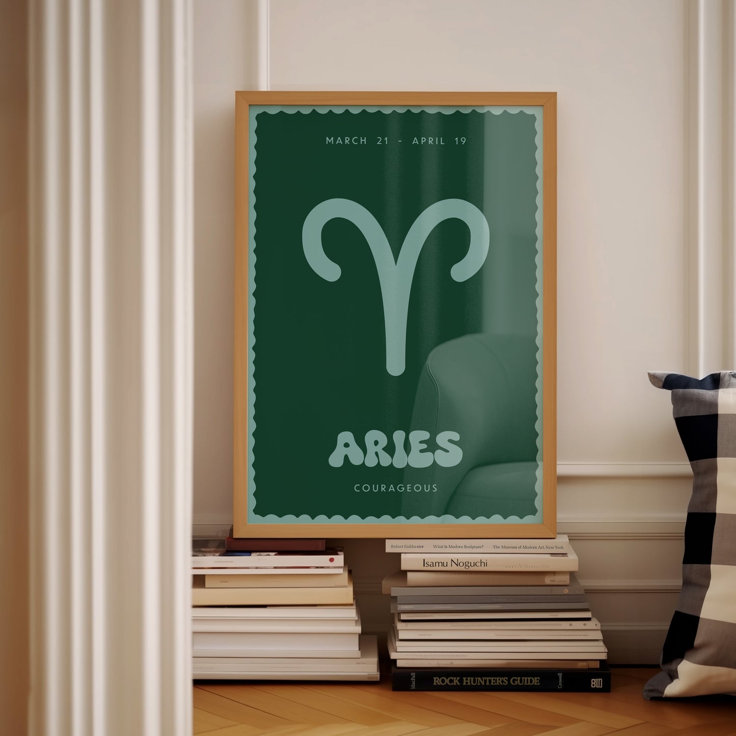 Aries | Star Sign | Zodiac Print | Astrology Art | Green Blue | Digital Print