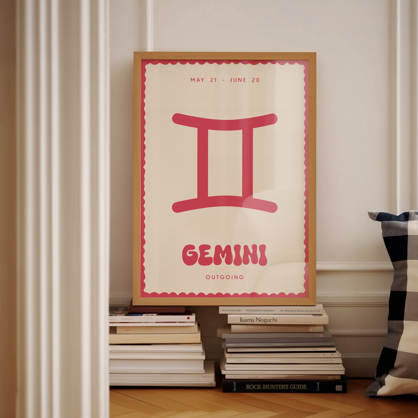 Gemini | Star Sign | Zodiac Print | Astrology Art | Pink | Digital Print