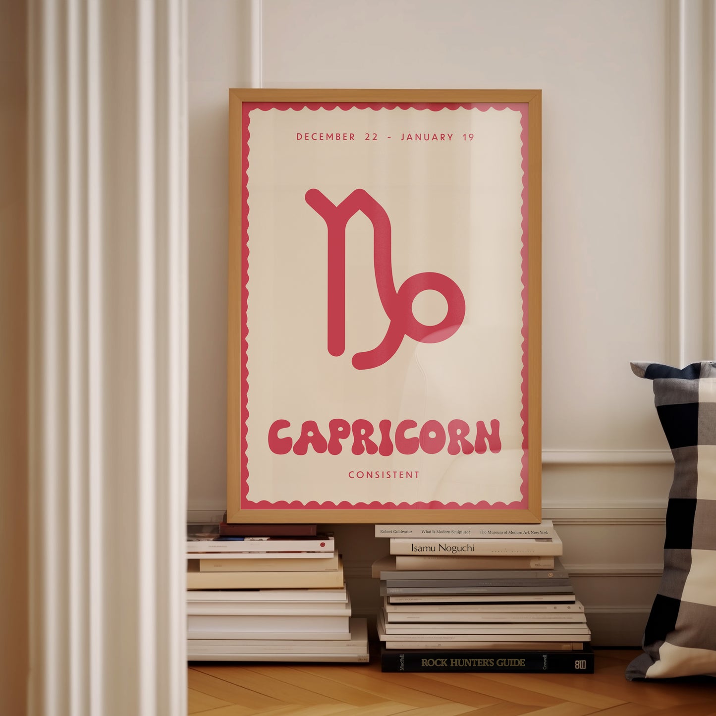 Capricorn | Star Sign | Zodiac Print | Astrology Art | Pink | Digital Print