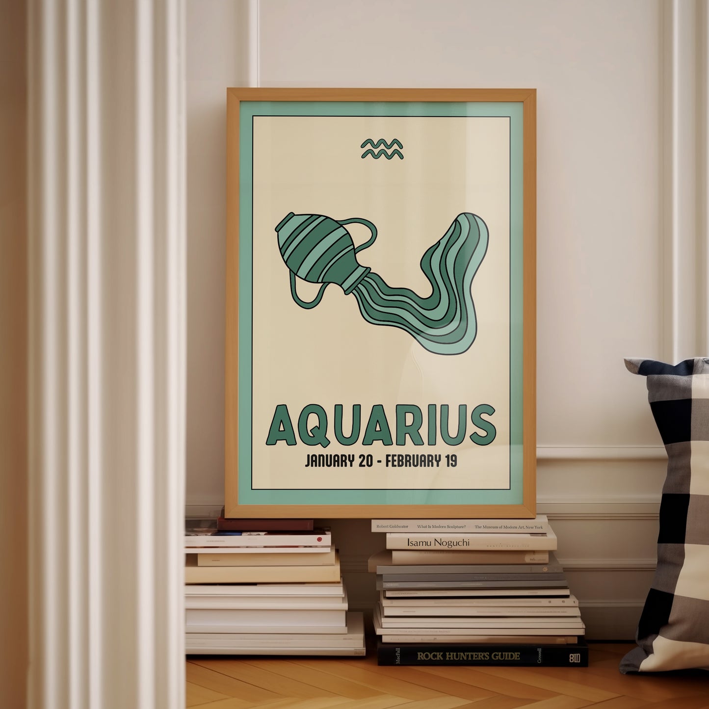 Aquarius | Star Sign Illustration | Zodiac Print | Astrology Art | Blue | Digital Print