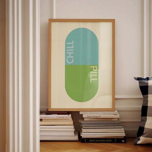 Chill Pill | Blue Green | Illustration Design | Digital Print