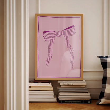 Purple Stripy Bow | Digital Print