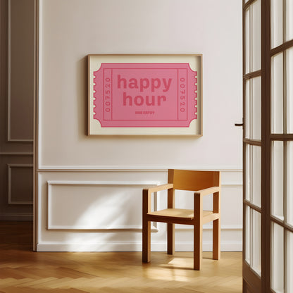 Happy Hour Ticket Pink | Digital Print