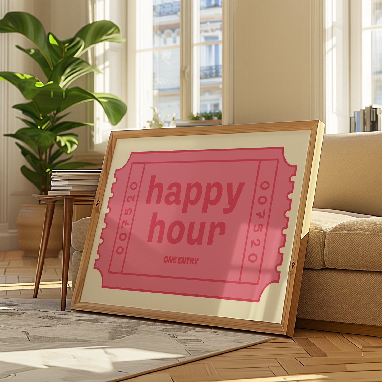 Happy Hour Ticket Pink | Digital Print