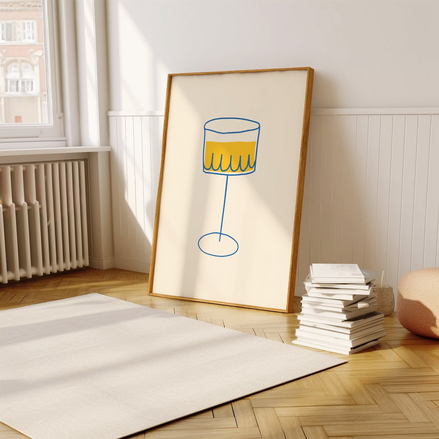 Yellow Blue Cocktail Illustration | Digital Print