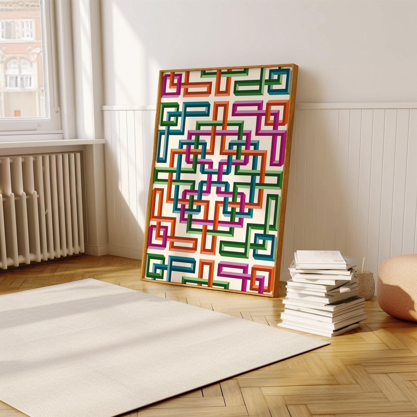 Geometric Stainglass Pattern | Colourful | Digital Print