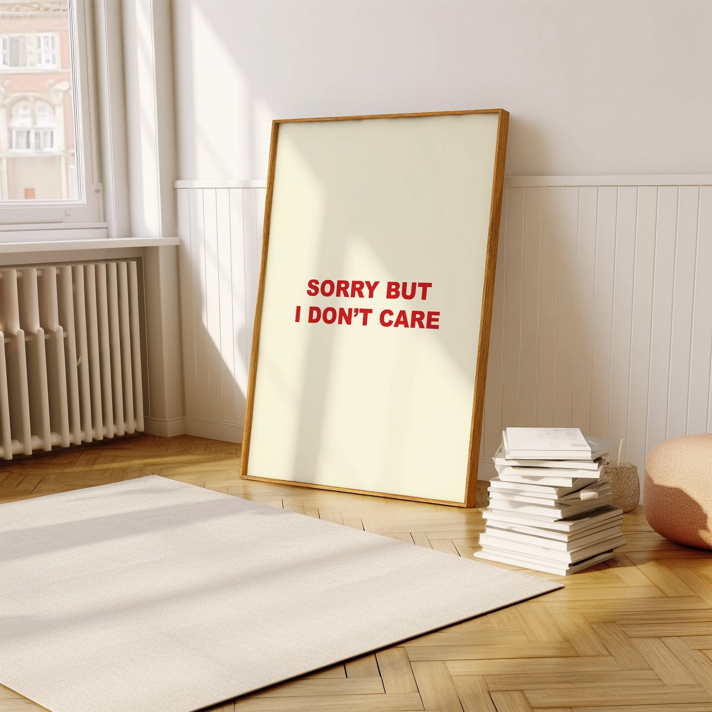 Sorry But I Don't Care | Red | Digital Print